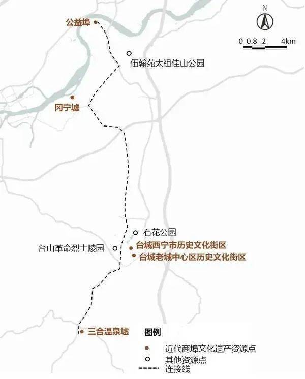 ▲江門臺山僑墟商埠游徑示意圖。圖源：廣東省文化和旅游廳