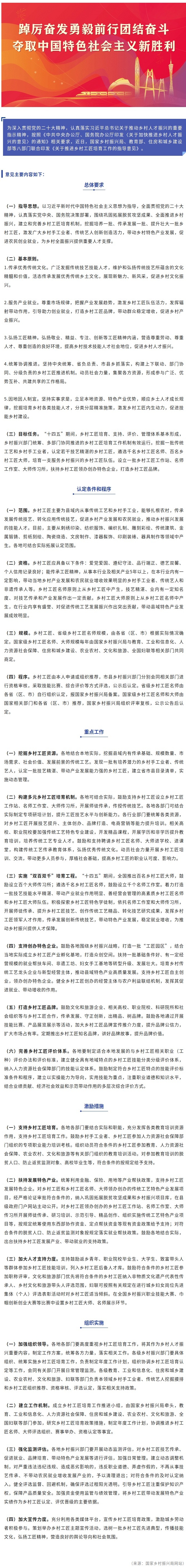 八部門聯(lián)合印發(fā)指導(dǎo)意見 推進(jìn)鄉(xiāng)村工匠培育工作.jpg