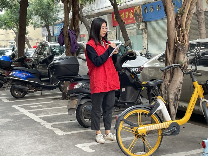 黨員義工在啟華社區(qū)開展停車位統(tǒng)計.jpg