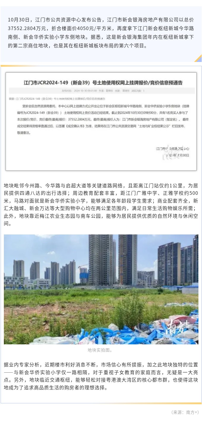 華僑實(shí)驗(yàn)小學(xué)旁！銀海地產(chǎn)3.76億元拿下新會(huì)樞紐新城地塊.jpg