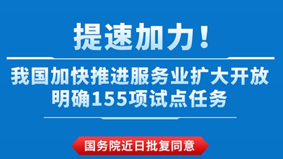 圖表：提速加力！我國加快推進服務業(yè)擴大開放明確155項試點任務